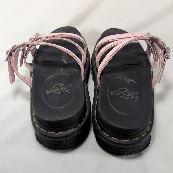 Dr. Martens Women 8 Blaire Slide Sandals Chalk Pink Purple SK01X Platform Buckle - Picture 4 of 16